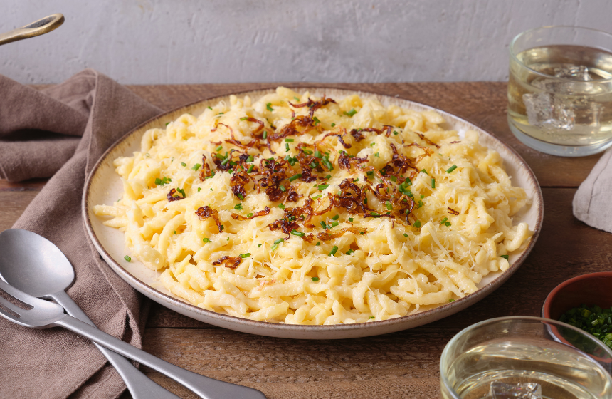 K&auml;sesp&auml;tzle sp&auml;tzle cremosi al formaggio